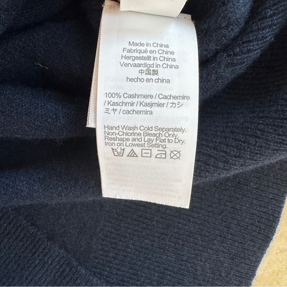 J Crew Navy Blue Full Zip Cashmere Sweater Mens Size S NEW - Picture 10 of 10